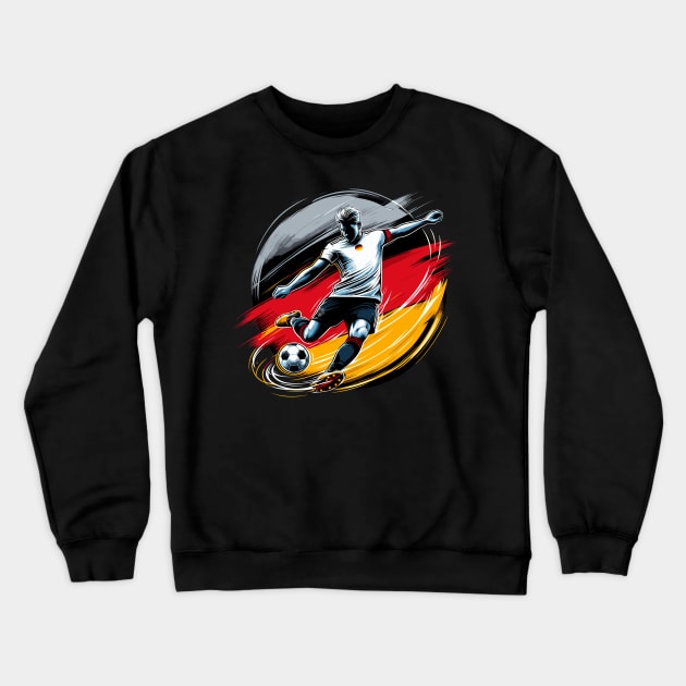 Dynamic Germany Soccer Star in Action - Vector Design Crewneck Sweatshirt by SergioArt